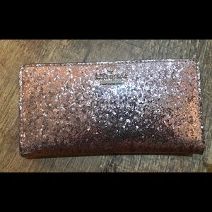 Kate Spade Pink Stacy Glitter Wallet - Rare!